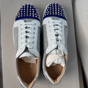 Christian Louboutin Junior Spikes Orlato Navy: Blue/White Size:9 never worn